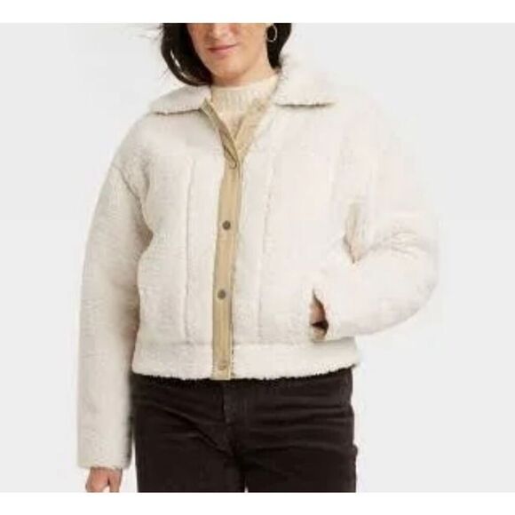 Universal Thread Sherpa snap front fleece jacket large - Picture 1 of 8